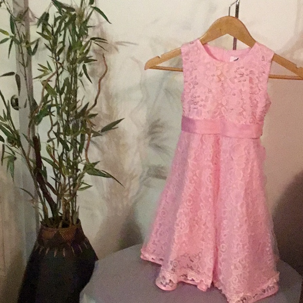Pink lace dress